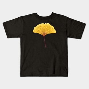 Autumn Fall Yellow Ginkgo Leaves Pattern Kids T-Shirt